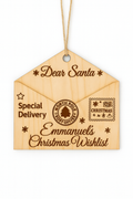 Dear Santa Wooden Wishlist Ornament
