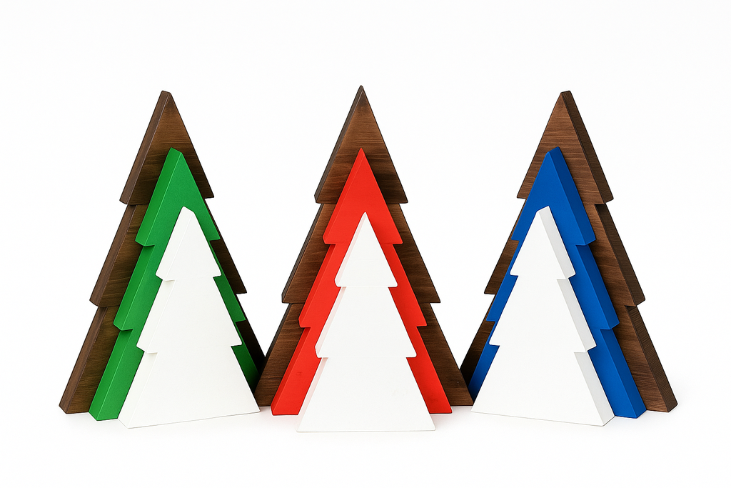 Wooden Christmas Tree Set (Set of 3)