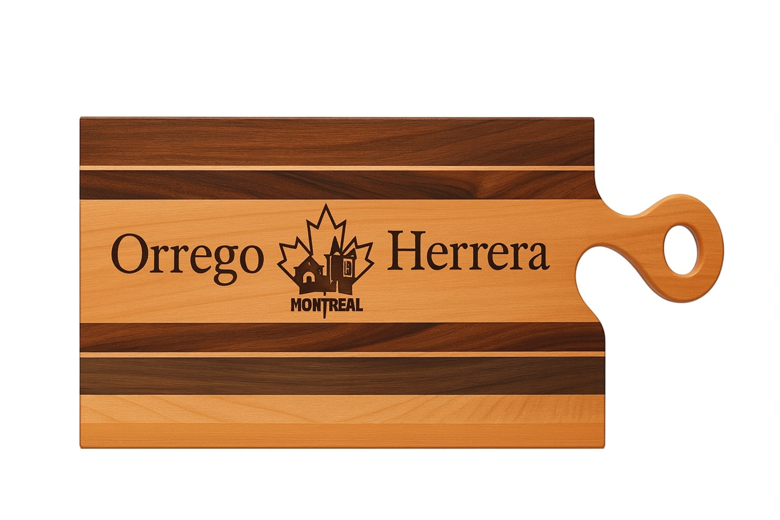 Large Hardwood Serving Board with Handle